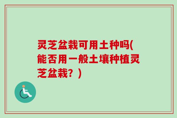 灵芝盆栽可用土种吗(能否用一般土壤种植灵芝盆栽？)