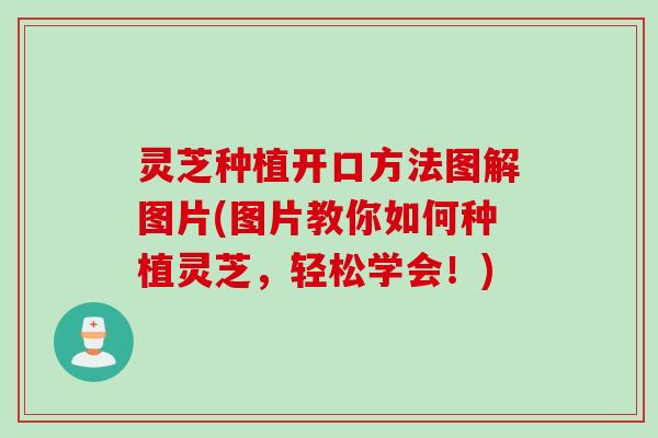 灵芝种植开口方法图解图片(图片教你如何种植灵芝，轻松学会！)
