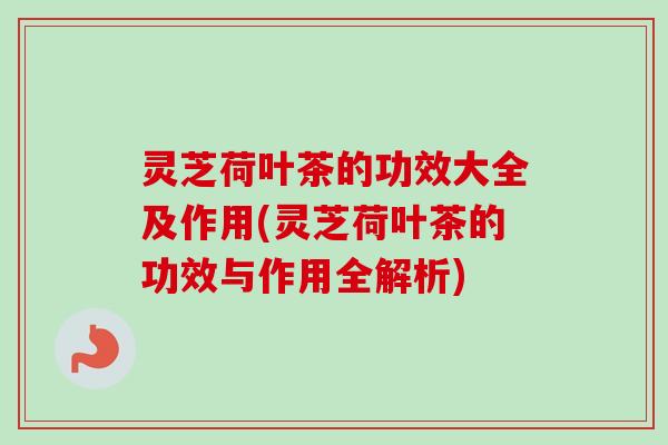 灵芝荷叶茶的功效大全及作用(灵芝荷叶茶的功效与作用全解析)
