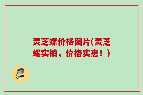 灵芝螺价格图片(灵芝螺实拍，价格实惠！)