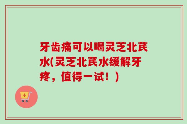 牙齿痛可以喝灵芝北芪水(灵芝北芪水缓解牙疼，值得一试！)