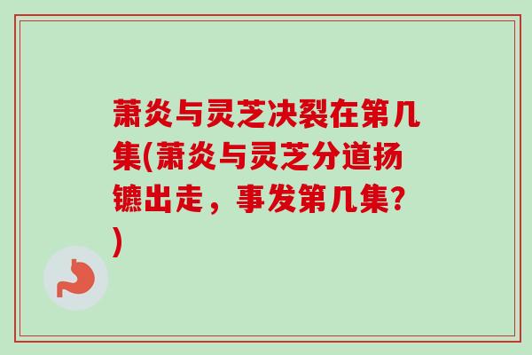 萧炎与灵芝决裂在第几集(萧炎与灵芝分道扬镳出走，事发第几集？)