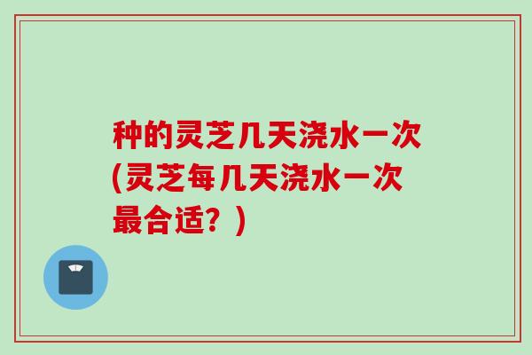 种的灵芝几天浇水一次(灵芝每几天浇水一次合适？)