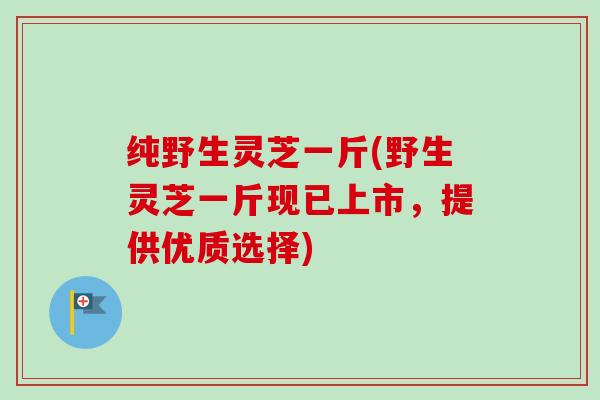 纯野生灵芝一斤(野生灵芝一斤现已上市，提供优质选择)