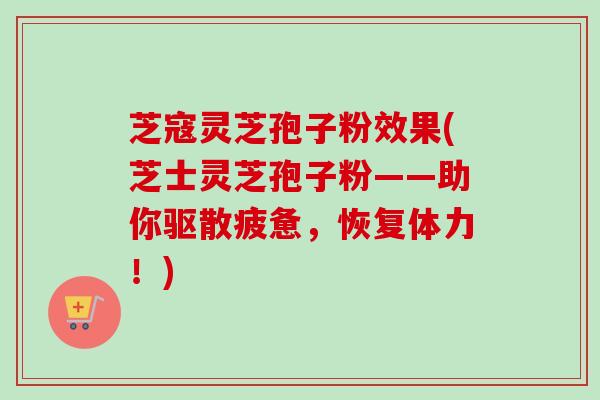 芝寇灵芝孢子粉效果(芝士灵芝孢子粉——助你驱散疲惫，恢复体力！)