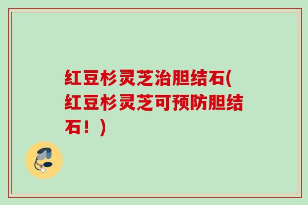 红豆杉灵芝治胆结石(红豆杉灵芝可预防胆结石！)