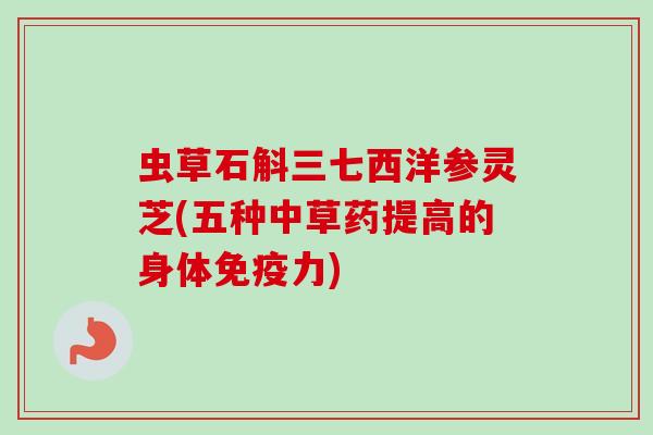 虫草石斛三七西洋参灵芝(五种中草药提高的身体免疫力)