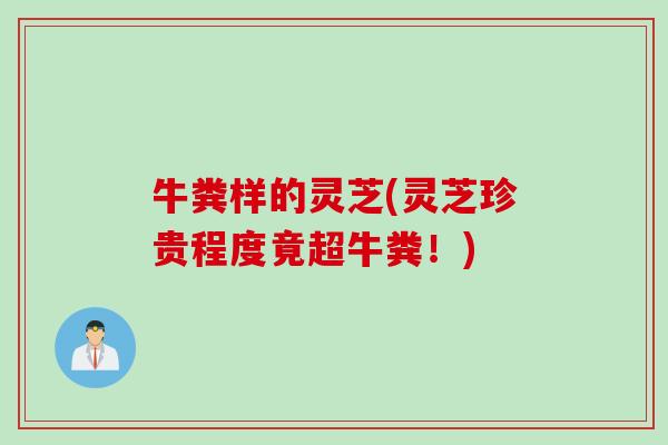 牛粪样的灵芝(灵芝珍贵程度竟超牛粪！)