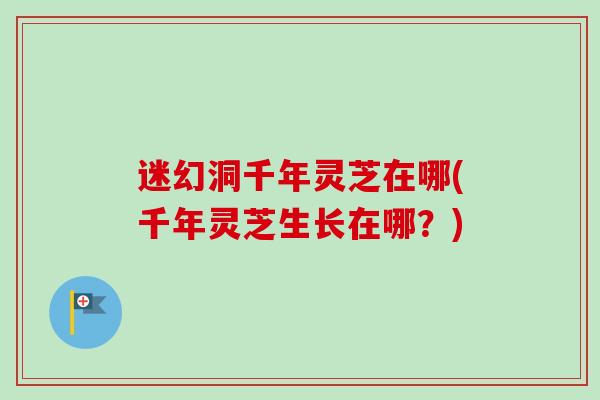 迷幻洞千年灵芝在哪(千年灵芝生长在哪?) 迷幻洞千年灵芝在哪(千年灵芝生长在哪?)