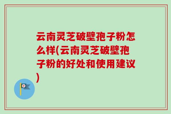云南灵芝破壁孢子粉怎么样(云南灵芝破壁孢子粉的好处和使用建议)