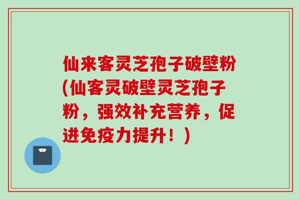 仙来客灵芝孢子破壁粉(仙客灵破壁灵芝孢子粉，强效补充营养，促进免疫力提升！)