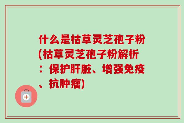 什么是枯草灵芝孢子粉(枯草灵芝孢子粉解析：保护肝脏、增强免疫、抗肿瘤)