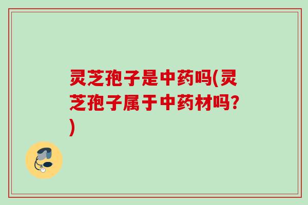灵芝孢子是中药吗(灵芝孢子属于中药材吗？)