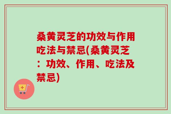 桑黄灵芝的功效与作用吃法与禁忌(桑黄灵芝：功效、作用、吃法及禁忌)