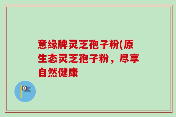 意缘牌灵芝孢子粉(原生态灵芝孢子粉，尽享自然健康