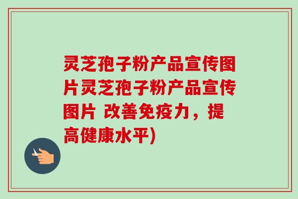 灵芝孢子粉产品宣传图片灵芝孢子粉产品宣传图片 改善免疫力，提高健康水平)