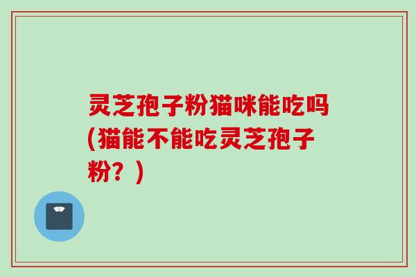 灵芝孢子粉猫咪能吃吗(猫能不能吃灵芝孢子粉?) 灵芝孢子粉猫咪能吃吗(猫能不能吃灵芝孢子粉?)