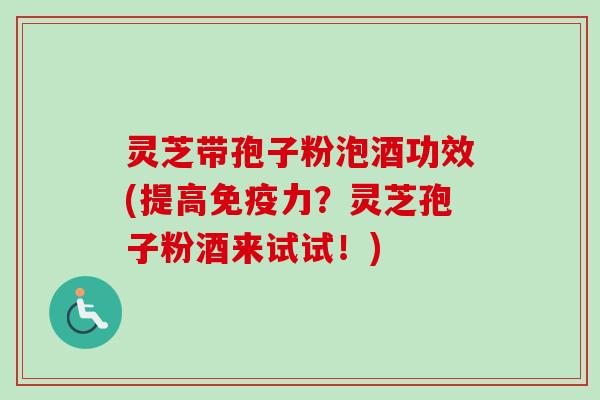灵芝带孢子粉泡酒功效(提高免疫力？灵芝孢子粉酒来试试！)