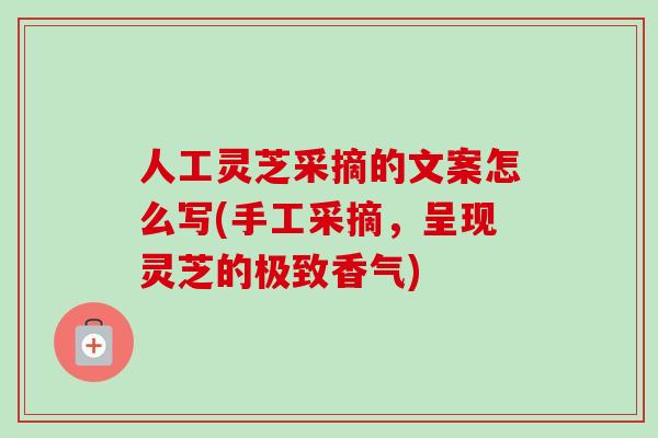 人工灵芝采摘的文案怎么写(手工采摘，呈现灵芝的极致香气)