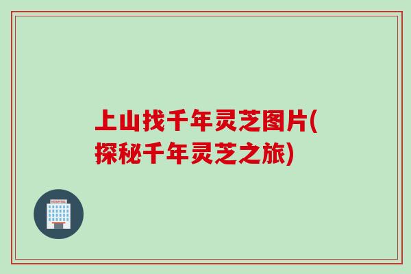 上山找千年灵芝图片(探秘千年灵芝之旅)