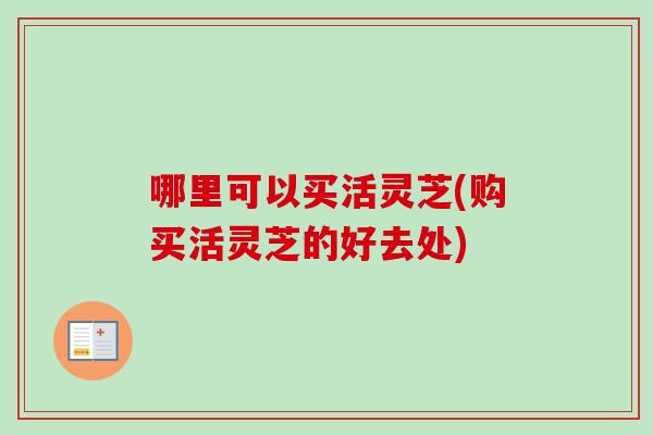 哪里可以买活灵芝(购买活灵芝的好去处) 哪里可以买活灵芝(购买活灵芝的好去处)