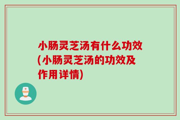 小肠灵芝汤有什么功效(小肠灵芝汤的功效及作用详情)