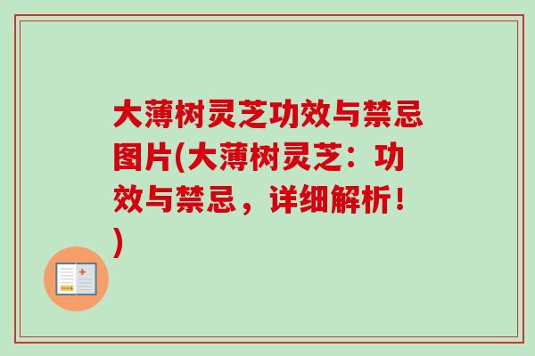 大薄树灵芝功效与禁忌图片(大薄树灵芝：功效与禁忌，详细解析！)