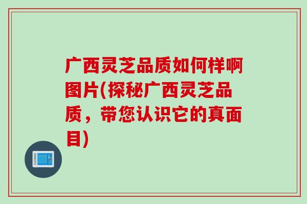 广西灵芝品质如何样啊图片(探秘广西灵芝品质，带您认识它的真面目)