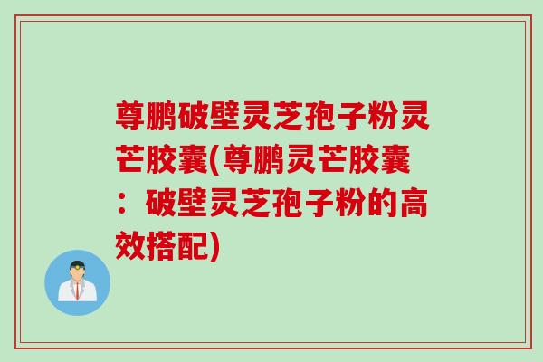 尊鹏破壁灵芝孢子粉灵芒胶囊(尊鹏灵芒胶囊：破壁灵芝孢子粉的高效搭配)