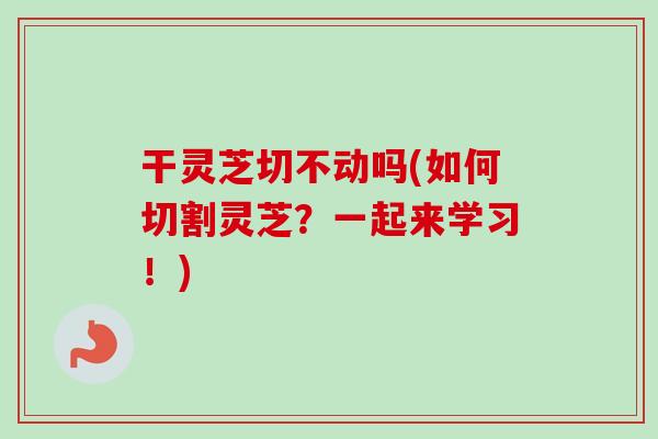 干灵芝切不动吗(如何切割灵芝？一起来学习！)