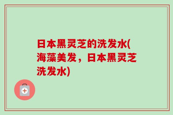 日本黑灵芝的洗发水(海藻美发,日本黑灵芝洗发水) 日本黑灵芝的洗发水(海藻美发,日本黑灵芝洗发水)