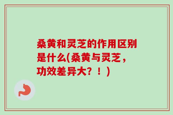 桑黄和灵芝的作用区别是什么(桑黄与灵芝,功效差异大?!) 桑黄和灵芝的作用区别是什么(桑黄与灵芝,功效差异大?!)