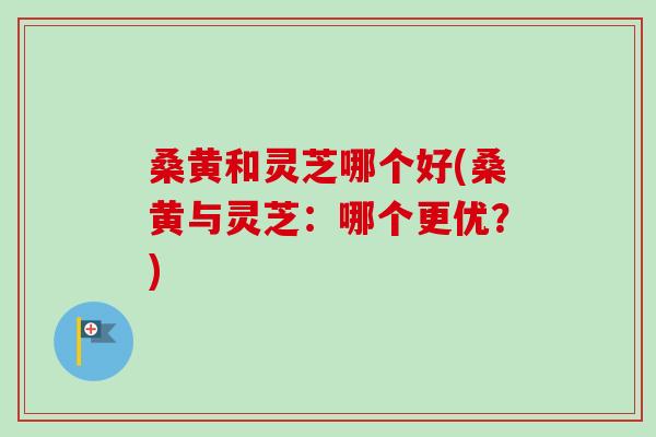 桑黄和灵芝哪个好(桑黄与灵芝：哪个更优？)
