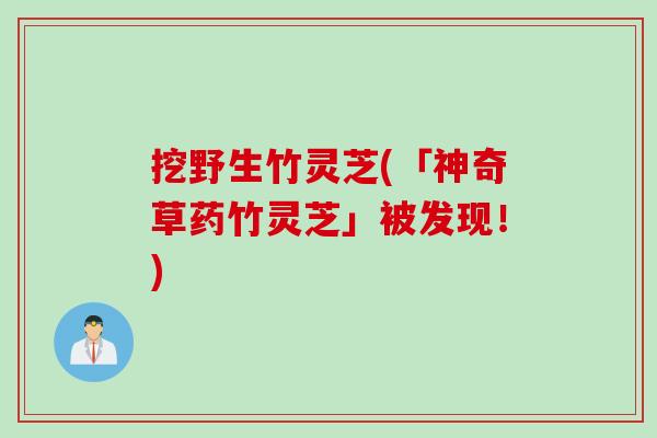 挖野生竹灵芝(「神奇草药竹灵芝」被发现！)