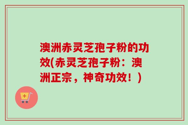 澳洲赤灵芝孢子粉的功效(赤灵芝孢子粉：澳洲正宗，神奇功效！)