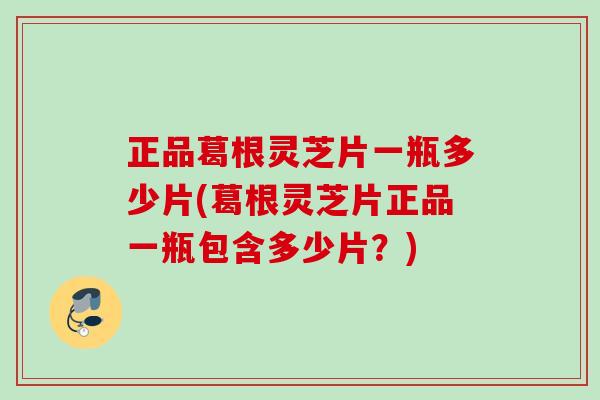 正品葛根灵芝片一瓶多少片(葛根灵芝片正品一瓶包含多少片？)