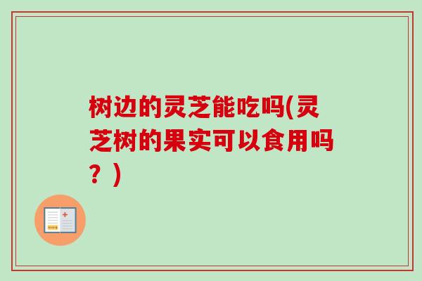 树边的灵芝能吃吗(灵芝树的果实可以食用吗?) 树边的灵芝能吃吗(灵芝树的果实可以食用吗?)