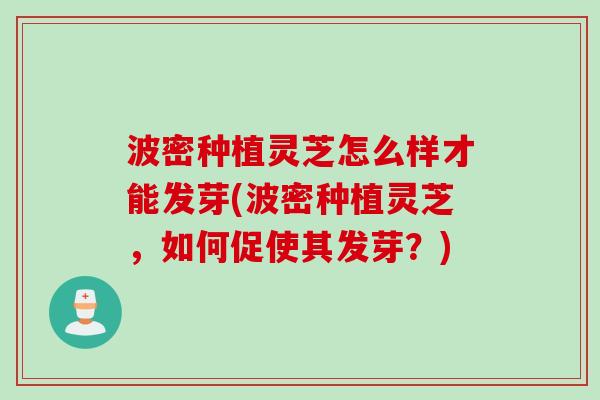 波密种植灵芝怎么样才能发芽(波密种植灵芝，如何促使其发芽？)