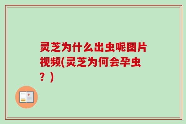 灵芝为什么出虫呢图片视频(灵芝为何会孕虫？)
