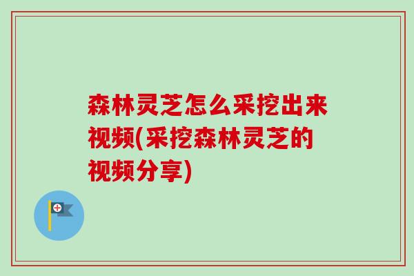 森林灵芝怎么采挖出来视频(采挖森林灵芝的视频分享)