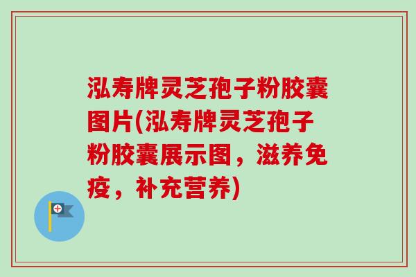 泓寿牌灵芝孢子粉胶囊图片(泓寿牌灵芝孢子粉胶囊展示图,滋养免疫,补充营养) 泓寿牌灵芝孢子粉胶囊图片(泓寿牌灵芝孢子粉胶囊展示图,滋养免疫,补充营养)