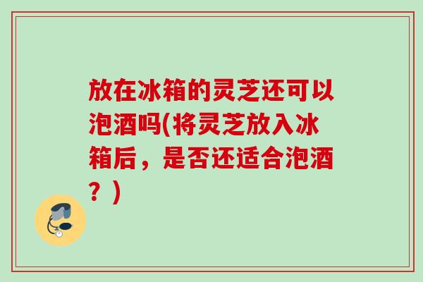 放在冰箱的灵芝还可以泡酒吗(将灵芝放入冰箱后，是否还适合泡酒？)
