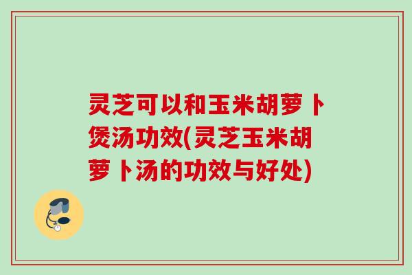 灵芝可以和玉米胡萝卜煲汤功效(灵芝玉米胡萝卜汤的功效与好处)
