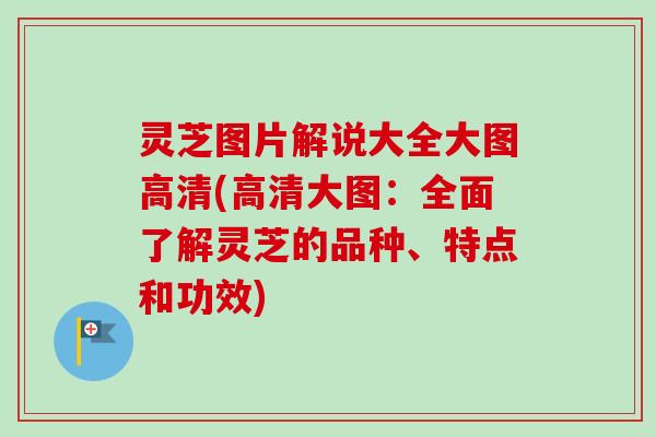 灵芝图片解说大全大图高清(高清大图：全面了解灵芝的品种、特点和功效)