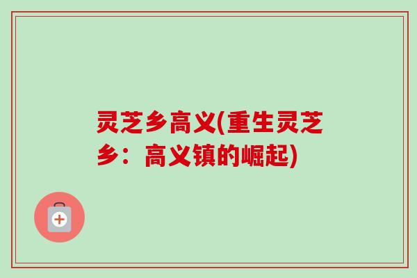 灵芝乡高义(重生灵芝乡：高义镇的崛起)