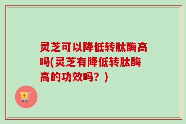 灵芝可以降低转肽酶高吗(灵芝有降低转肽酶高的功效吗?) 灵芝可以降低转肽酶高吗(灵芝有降低转肽酶高的功效吗?)