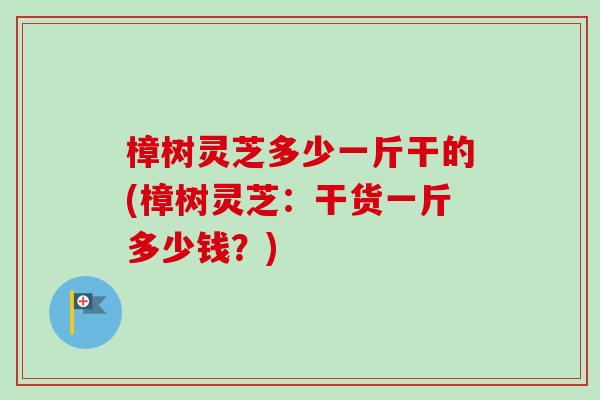 樟树灵芝多少一斤干的(樟树灵芝：干货一斤多少钱？)