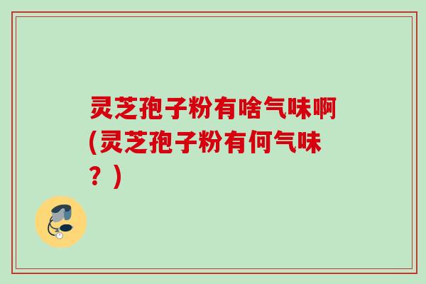 灵芝孢子粉有啥气味啊(灵芝孢子粉有何气味？)