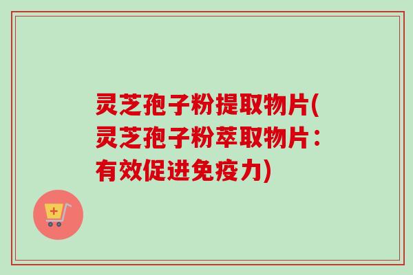 灵芝孢子粉提取物片(灵芝孢子粉萃取物片:有效促进免疫力) 灵芝孢子粉提取物片(灵芝孢子粉萃取物片:有效促进免疫力)