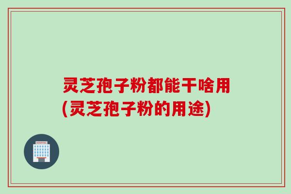 灵芝孢子粉都能干啥用(灵芝孢子粉的用途)